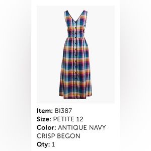 NWT J. Crew Factory plaid dress size petite 12